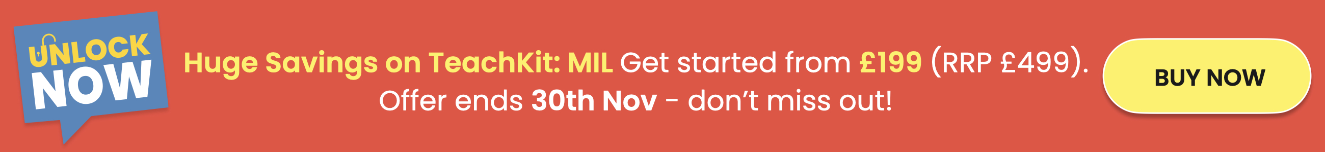 Unlock Huge Savings on TeachKit: MIL - from £199 until 30th Nov (RRP £499)!