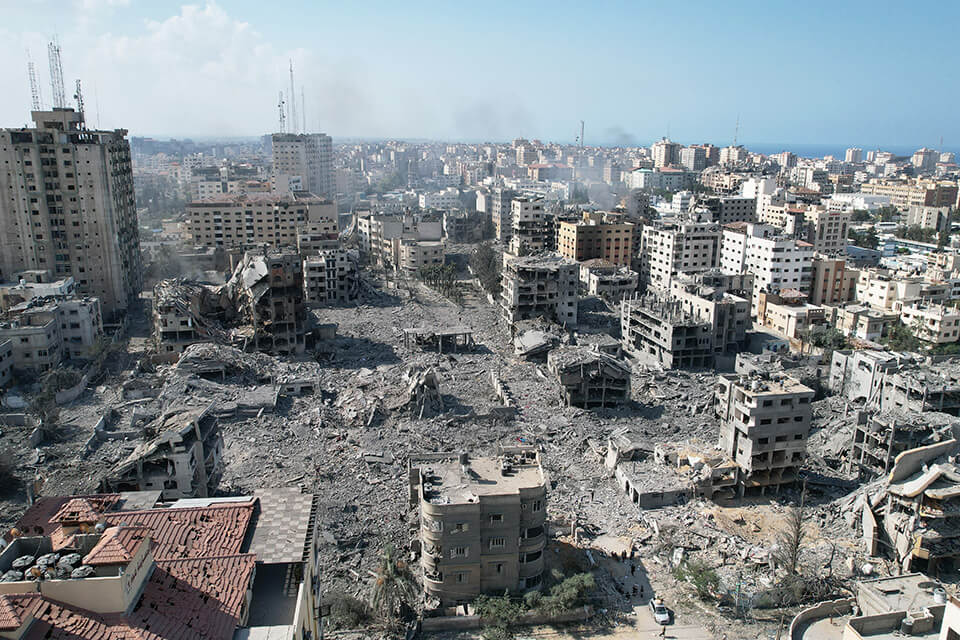 Destruction in Gaza following Israeli airstrikes